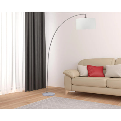 White and Silver Arc Floor Lamp