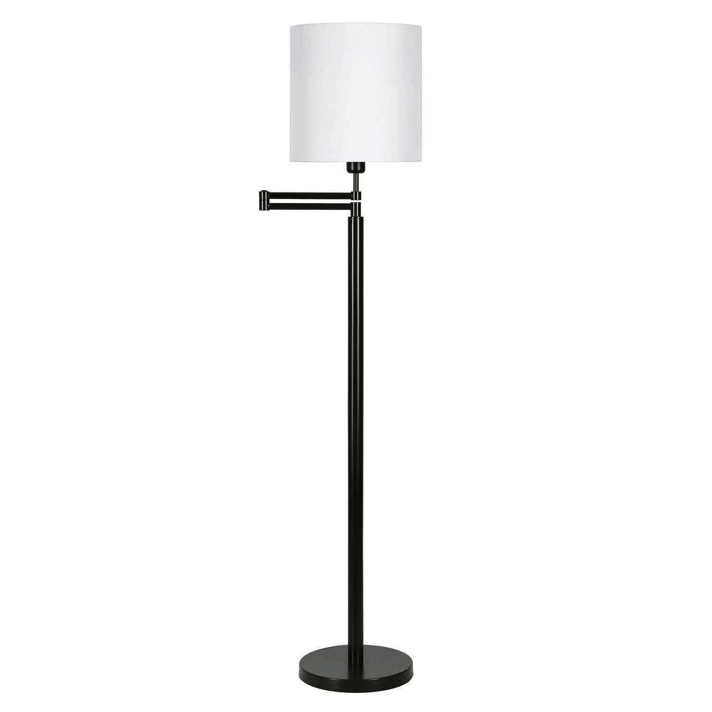 Contemporary Swing Arm Floor Lamp with Frosted Shade