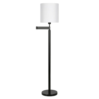Contemporary Swing Arm Floor Lamp with Frosted Shade