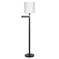 Contemporary Swing Arm Floor Lamp with Frosted Shade