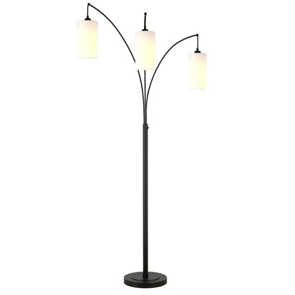 Black Three-Light Torchiere Floor Lamp
