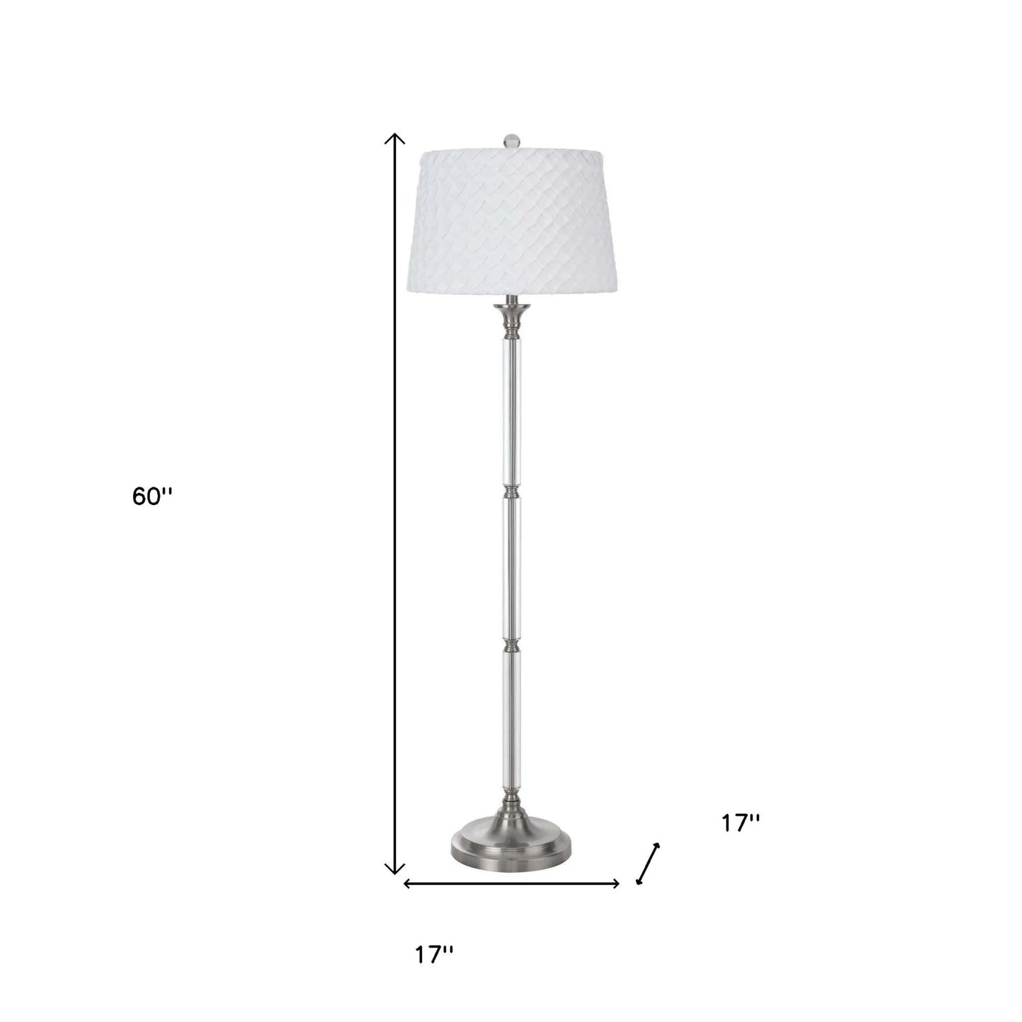 Traditional Nickel Floor Lamp with Square Shade