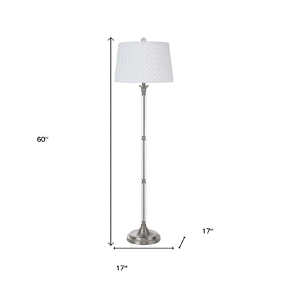 Traditional Nickel Floor Lamp with Square Shade