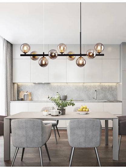 Glass Ball Linear Chandelier