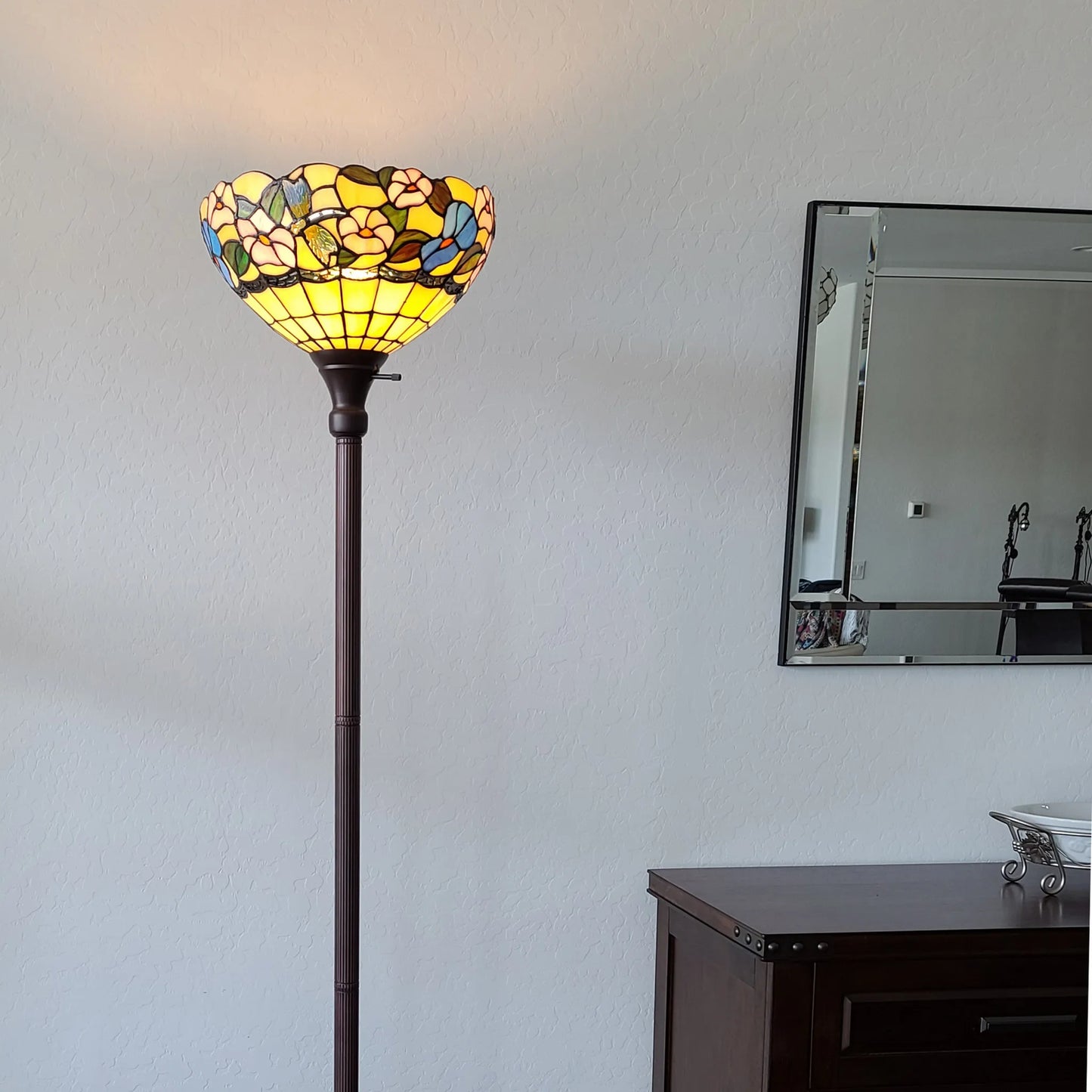 Black Frosted Glass Floor Lamp