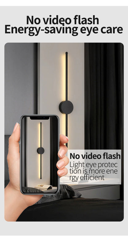 Modern Black I-Shaped LED Wall Lamp