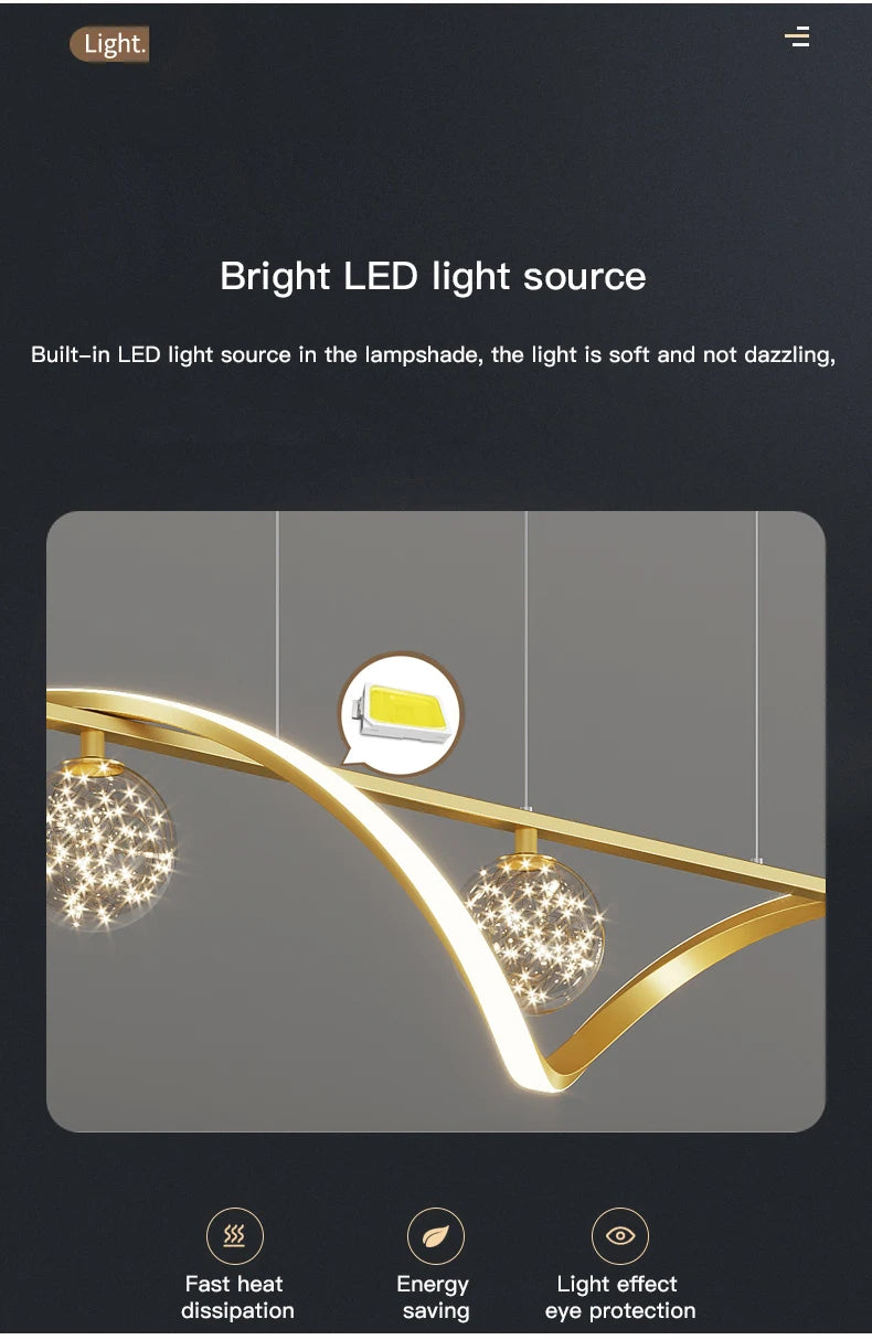 Modern Minimalist LED Pendant Lamps Dimming for Coffee Table