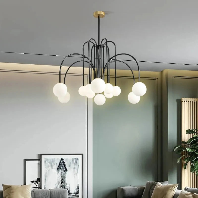 8 Head Milky Ball Chandelier