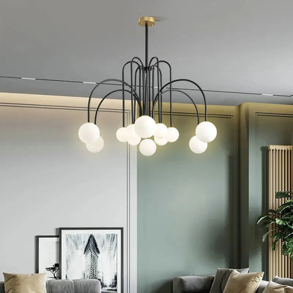 8 Head Milky Ball Chandelier