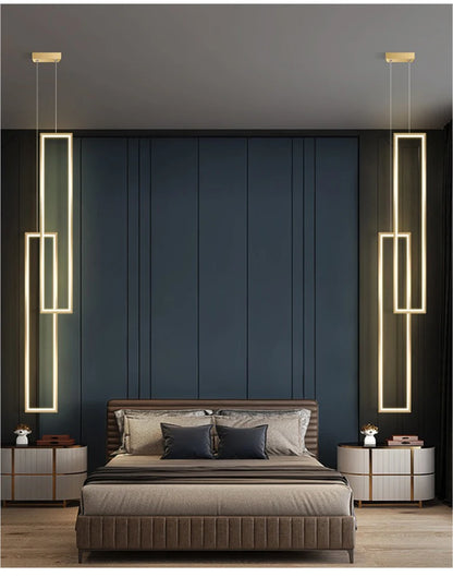 Modern Rectangle LED Pendant Light Living Room