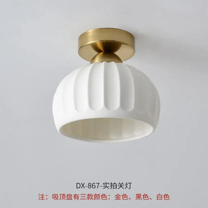 Ceramics Glass LED Corridor Ceiling Lamp