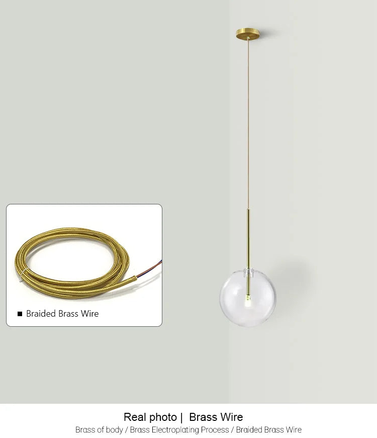 Nordic Chandeliers Lighting Clear Glass Ball Pendant Lights