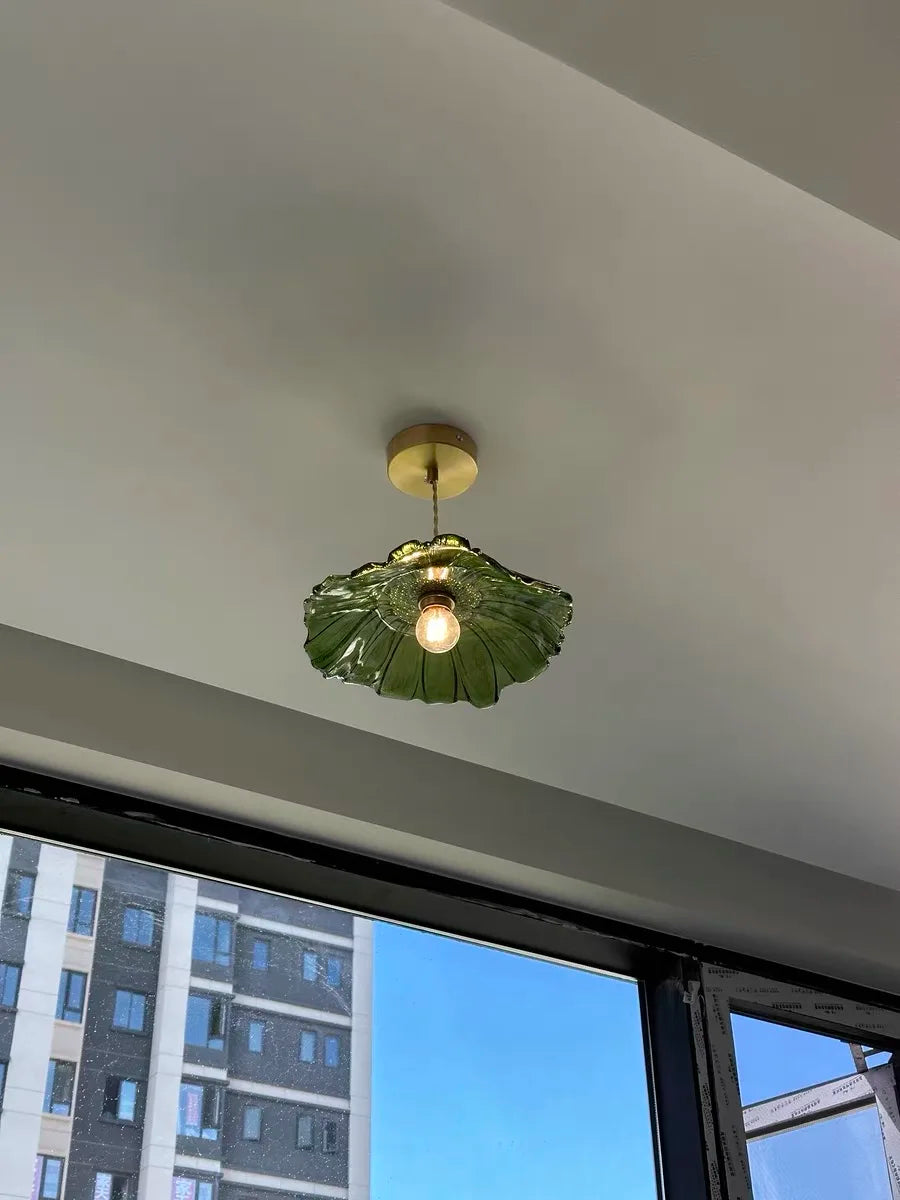 IWHD Nordic Vintage Copper Glass LED Pendant Light Fixtures