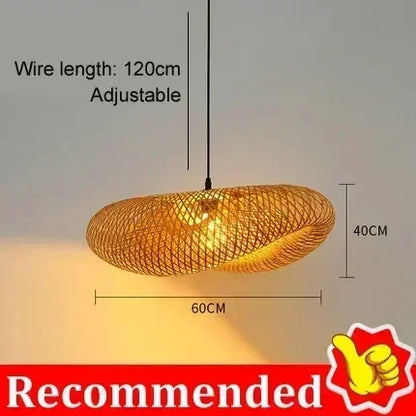 Large Woven Bamboo Pendant