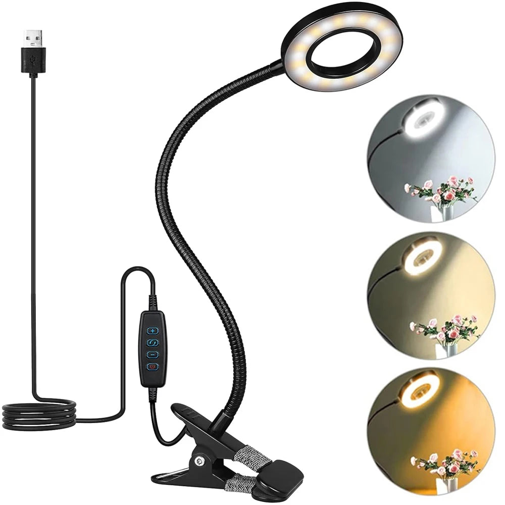 FlexiGlow 360° Clip-On LED Desk Lamp