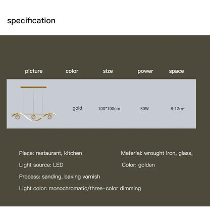 Modern Minimalist LED Pendant Lamps Dimming for Coffee Table