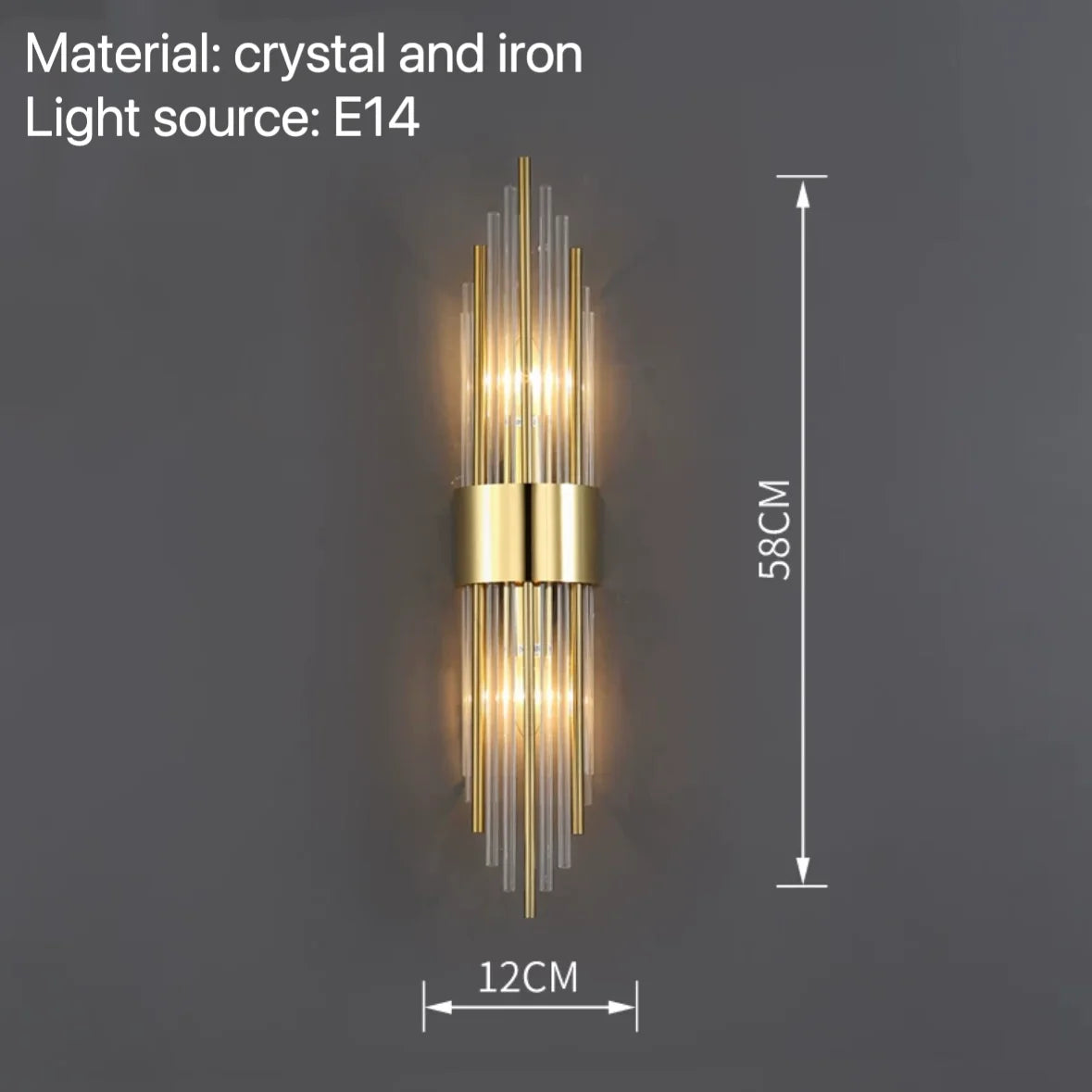 Crystal Bedside Wall Lamp