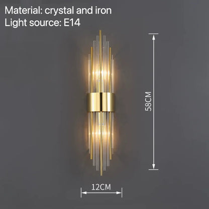 Crystal Bedside Wall Lamp