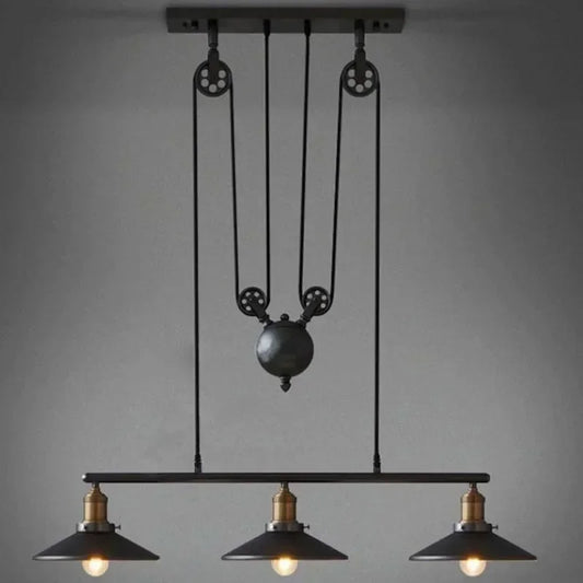 Vintage Loft Edison Pulley Ceiling Light Bar