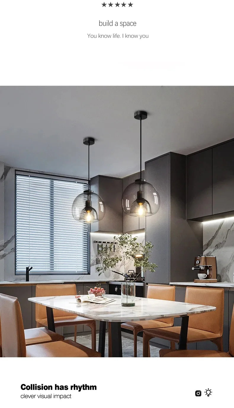 AmberGlow Modern LED Pendant Light Fixtures