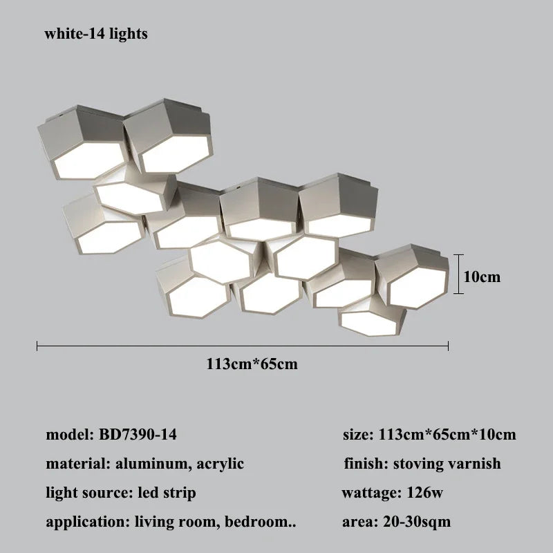 GeoGlow Dimmable LED Ceiling Lamp - Nordic Chic