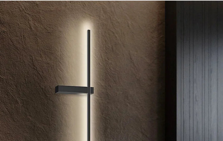 Minimalist Long LED Black Wall Lights Bedroom Art Decorate Sconce