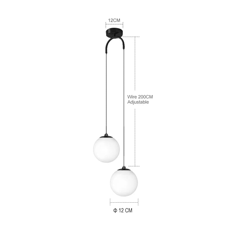 Nordic Gold Glass LED Pendant Lights