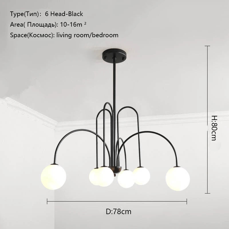 8 Head Milky Ball Chandelier