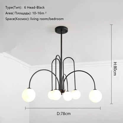 8 Head Milky Ball Chandelier