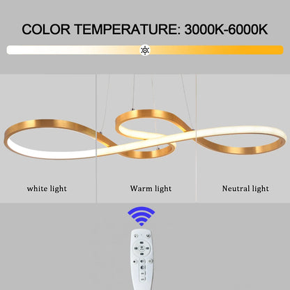 Twisted-Ribbon LED Pendant Light