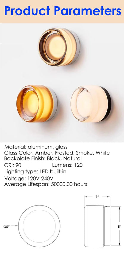 Round Glass LED Wall Sconce