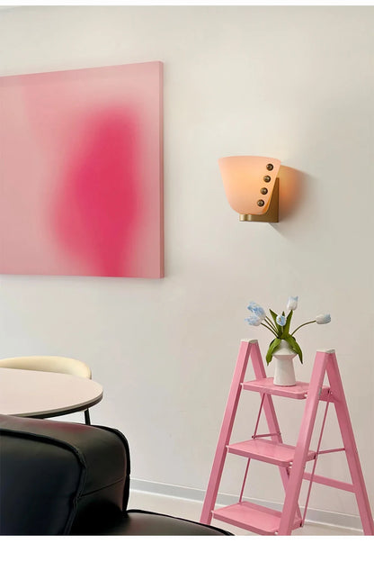 Chic Glass Bloom Wall Sconce - Pink & Green Delight