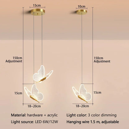 Gold Butterfly LED Pendant