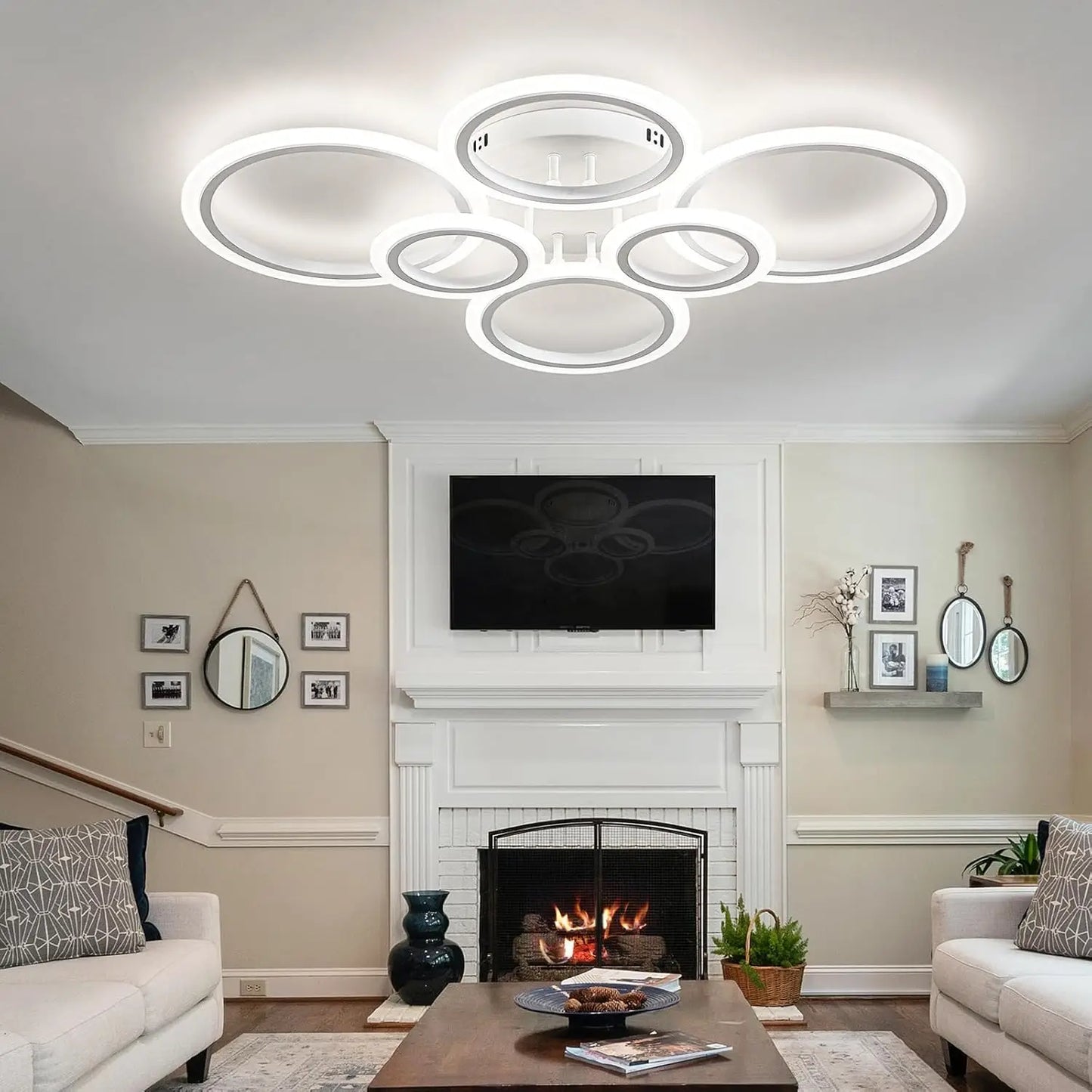 GlowRing: Dimmable LED Ceiling Chandelier