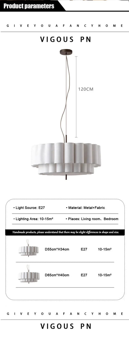 Wabi Sabi Elegance: Fabric Pendant Chandelier Lights