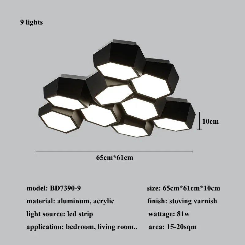 GeoGlow Dimmable LED Ceiling Lamp - Nordic Chic