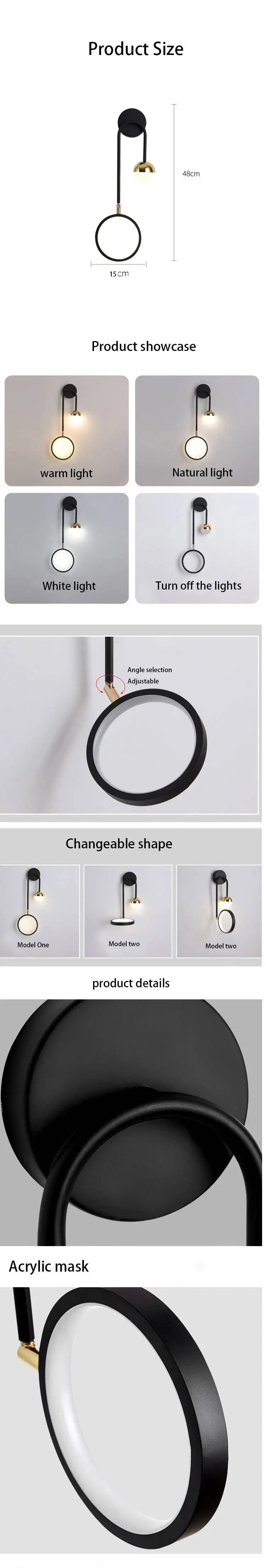 GlowSphere: Modern LED Round Wall Lamp