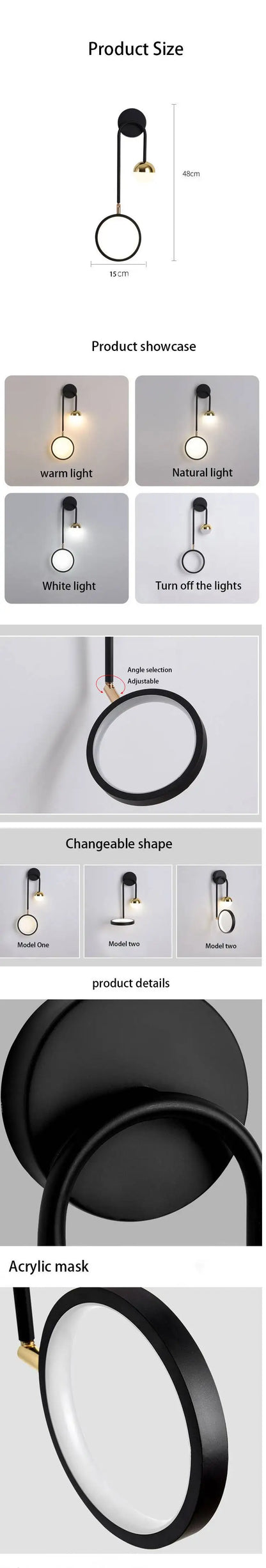 GlowSphere: Modern LED Round Wall Lamp