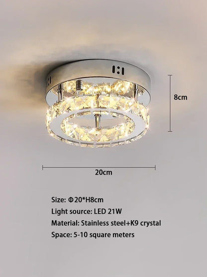 Crystal Round Double Layer Chandelier