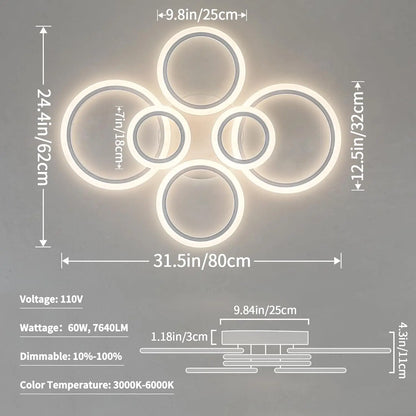 GlowRing: Dimmable LED Ceiling Chandelier