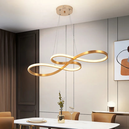 Twisted-Ribbon LED Pendant Light