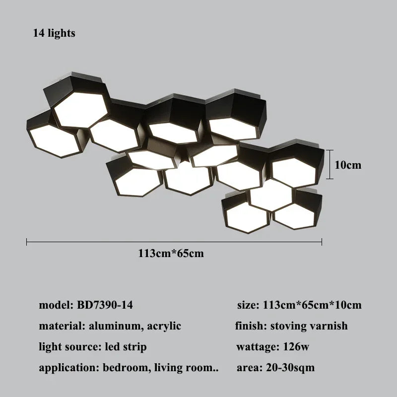 GeoGlow Dimmable LED Ceiling Lamp - Nordic Chic
