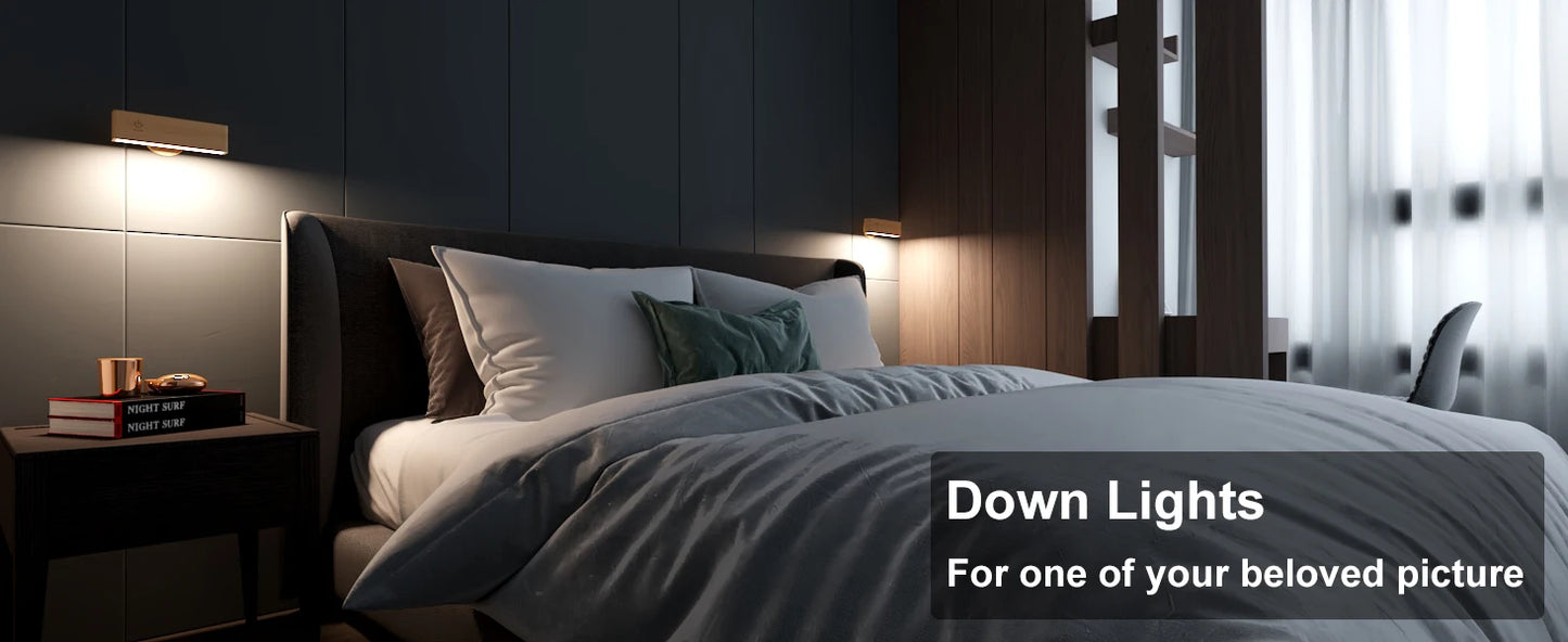 WoodGlow 360° Rechargeable Dimmable Wall Sconce