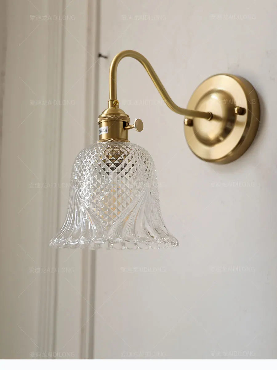 Nordic Brass & Glass Wall Sconce Elegance