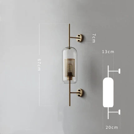 Golden Orb Modern Glass Wall Sconce Light Fixture