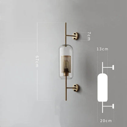 Golden Orb Modern Glass Wall Sconce Light Fixture
