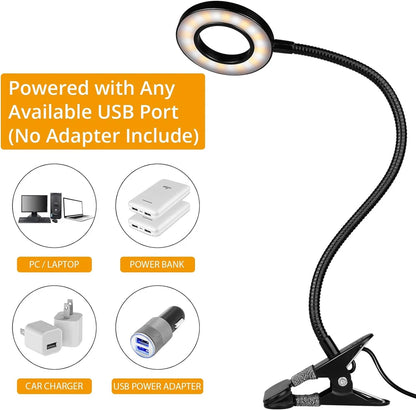 FlexiGlow 360° Clip-On LED Desk Lamp