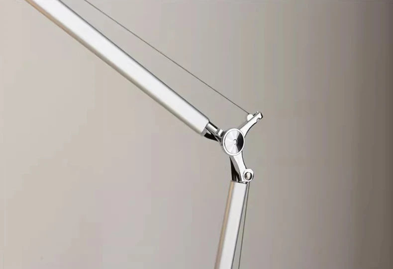 Elegant White Shade Table Lamp - Versatile Silver Design