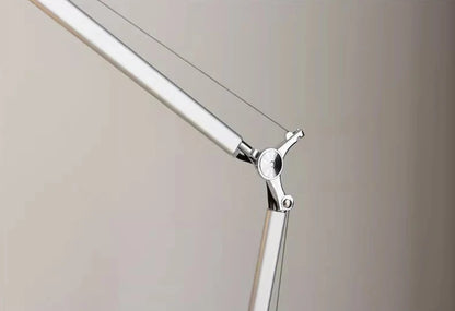 Elegant White Shade Table Lamp - Versatile Silver Design