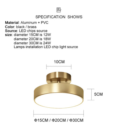 Brass Glow: Modern LED Chandelier Fixture